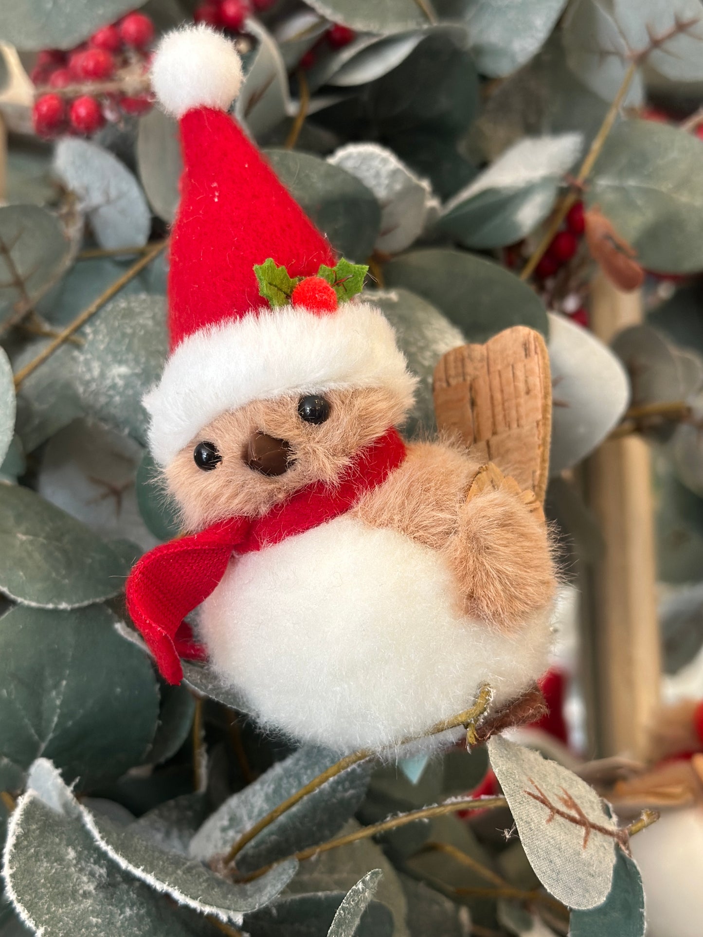 Clip on Plush Christmas Robin