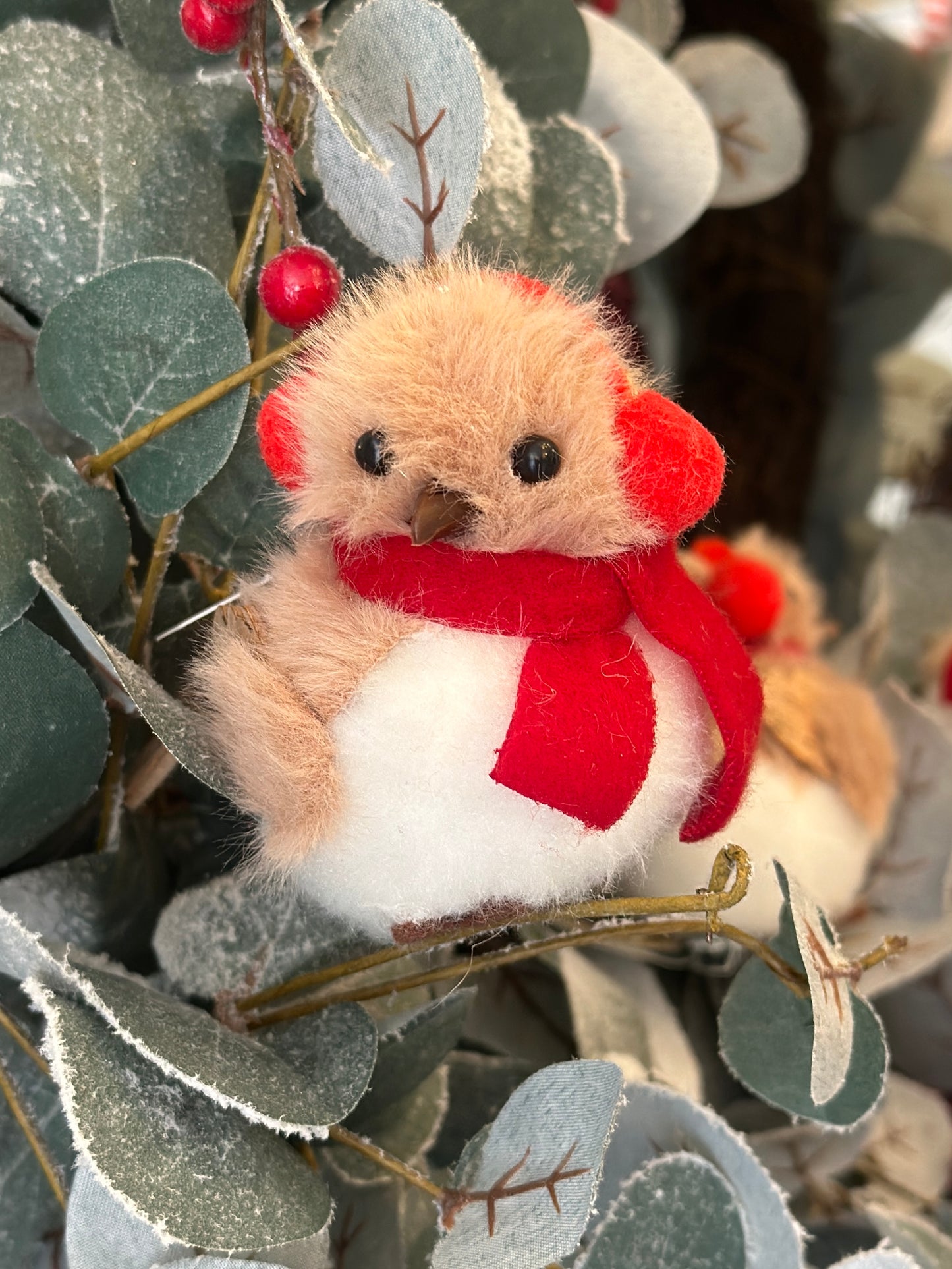 Clip on Plush Christmas Robin