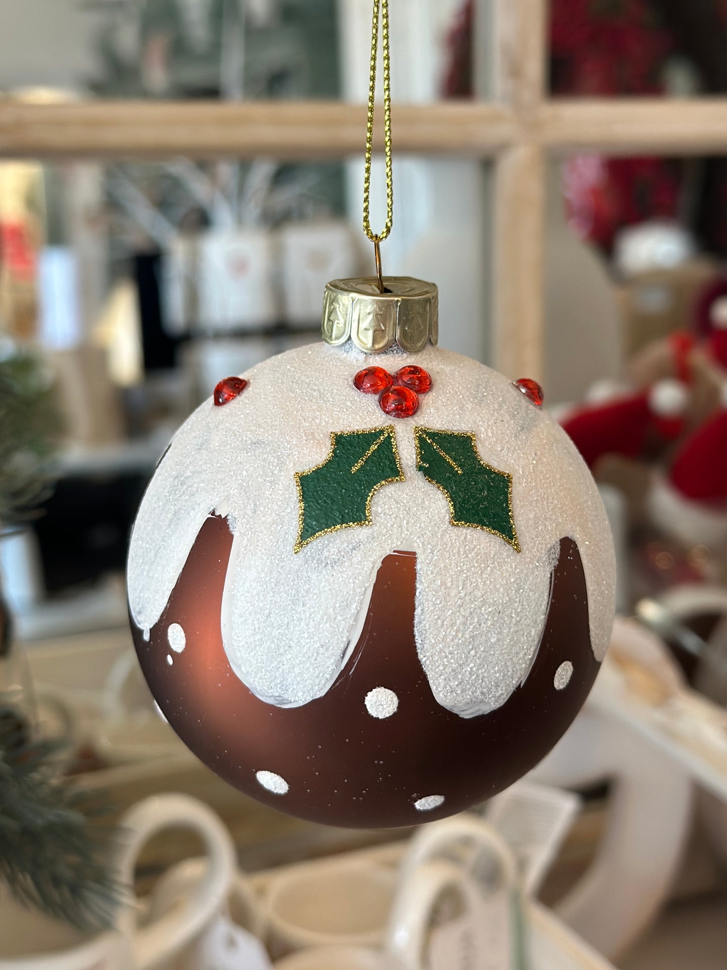 Christmas Pudding Bauble (80mm) - christmas
