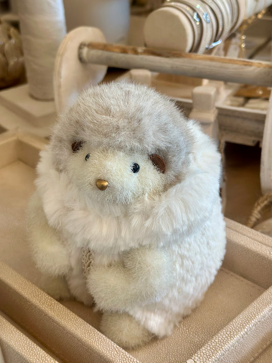 Medium Size White Hedgehog  christmas