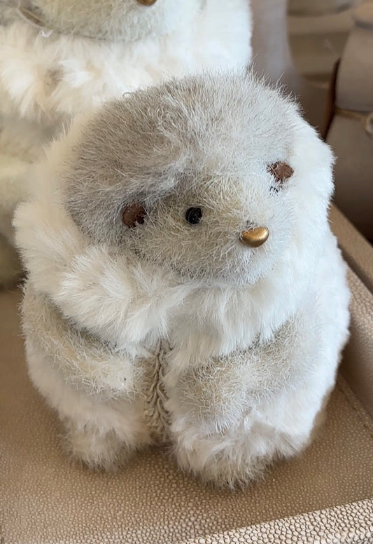 Small White Hedgehog in Fur christmas