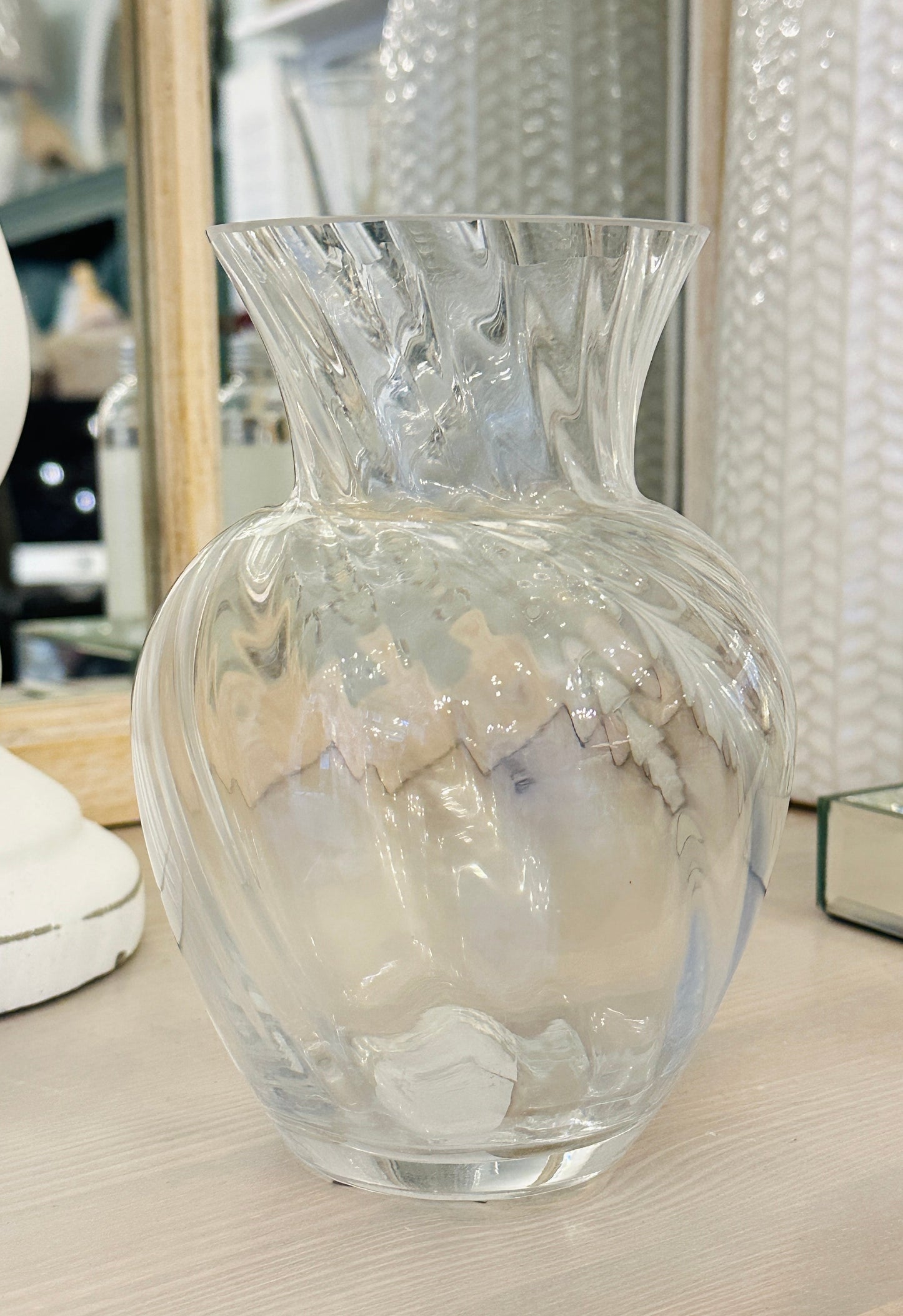 Clear Glass Twist Vase Josefina Online