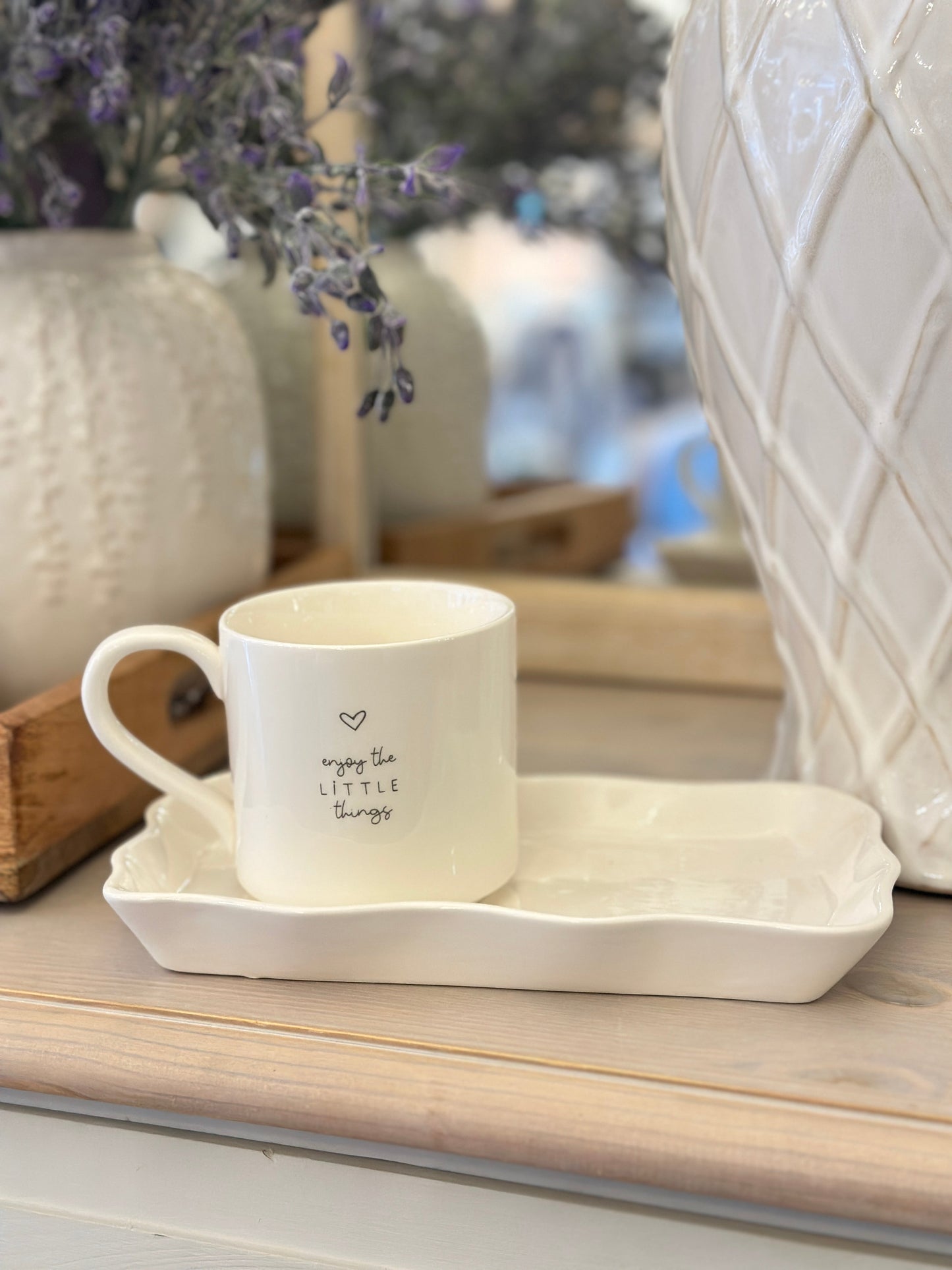 MOMENTS RECTANGULAR PLATE WITH MUG - A LITTLE MOMENT FOR YOU Josefina Online