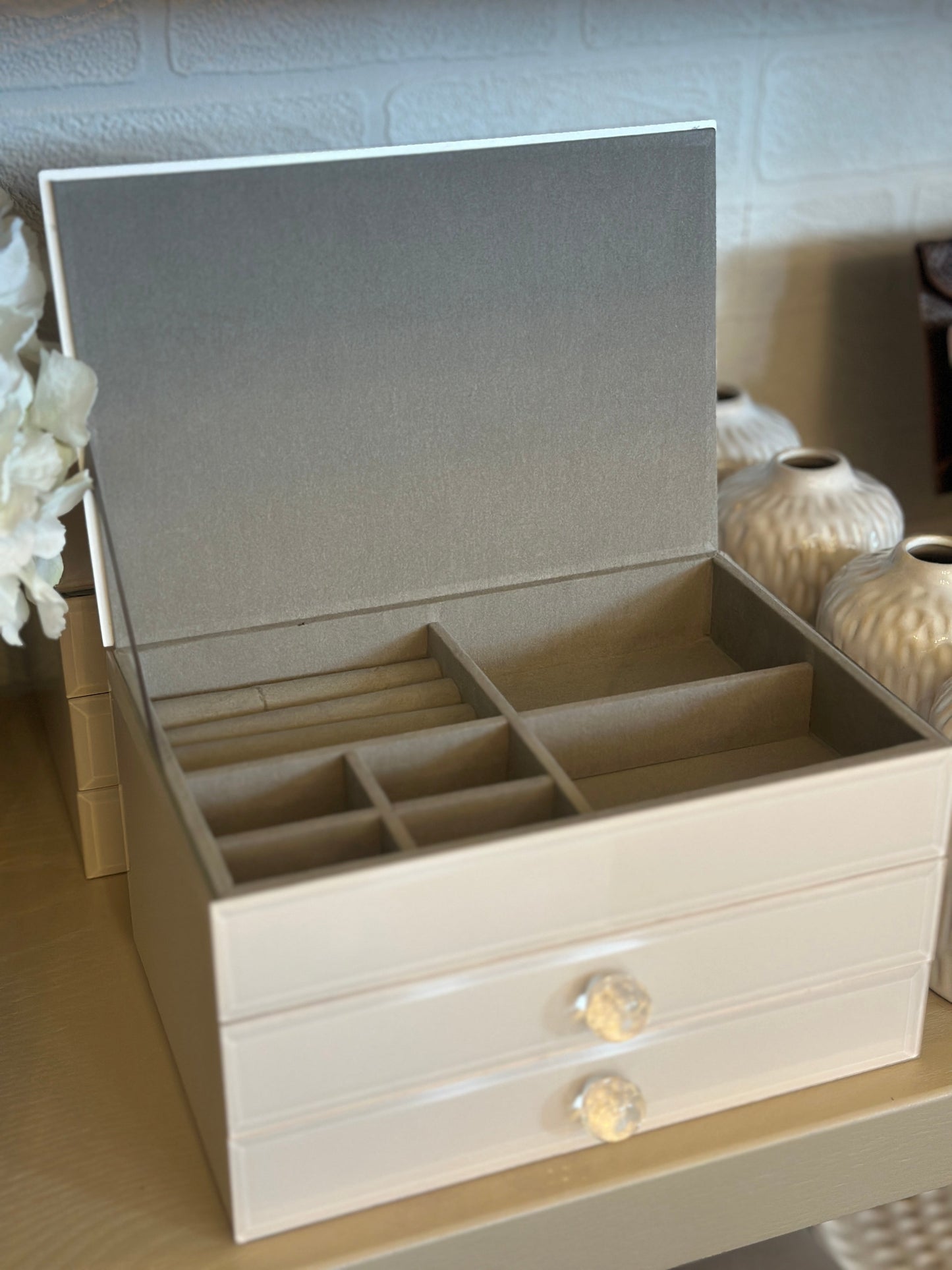SOPHIA CLASSIC NUDE GLASS JEWELLERY STORAGE DRAWERS Josefina Online