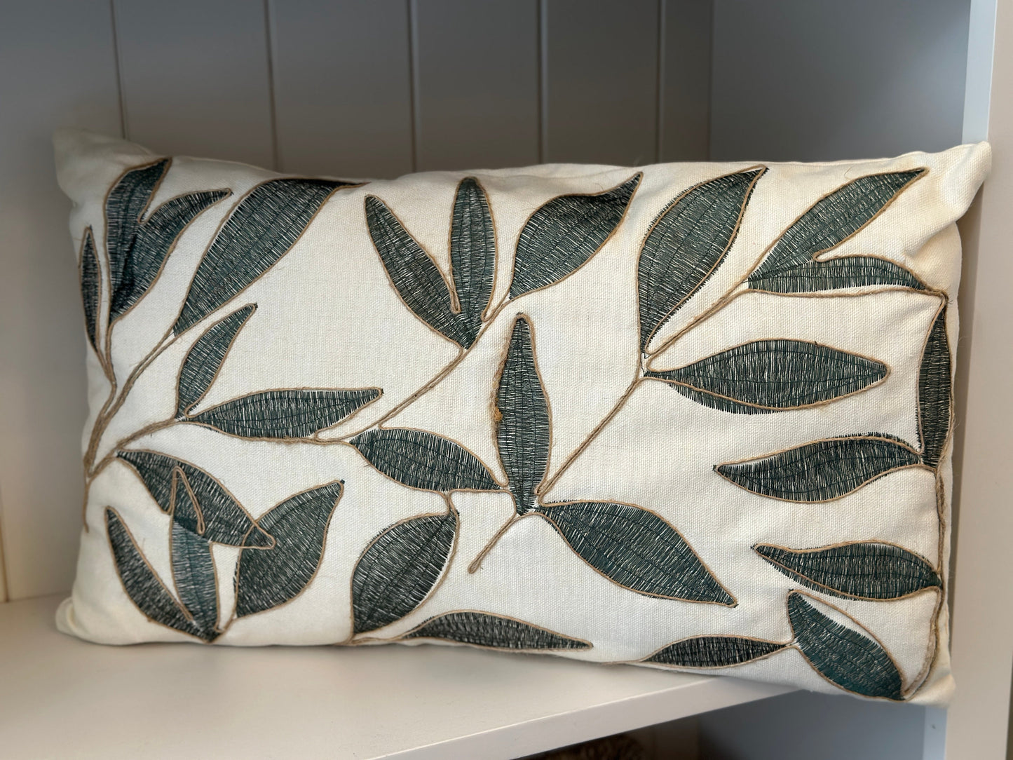 Embroidered Leaves Cushion Josefina Online