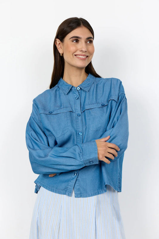 Soya Concept -SC-SC-LIV 60 Shirt medium blue Josefina Online