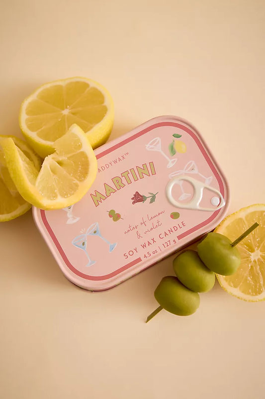 Martini Soy Wax Tin Candle - Sparking Bergotmot