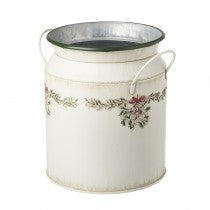 Cream Metal Decorated Bucket