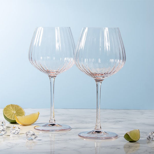 Amalfi Glass Pink Gin Glasses - Pair
