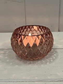 Pink Diamond Pattern Tealight Holder Josefina Online