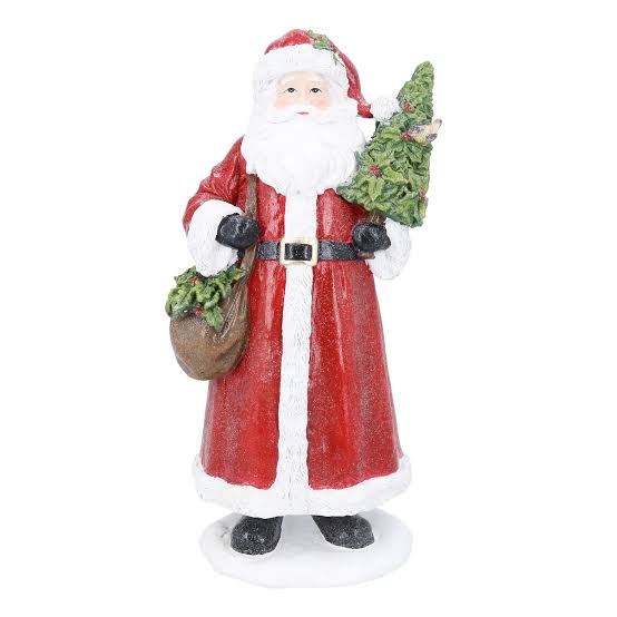 Resin Santa Ornament 33cm Tree & Sack