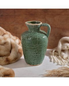 Stoneware Reactive Glaze Antique Green Tall Urn