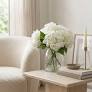 White Hydrangeas in Glass Vase