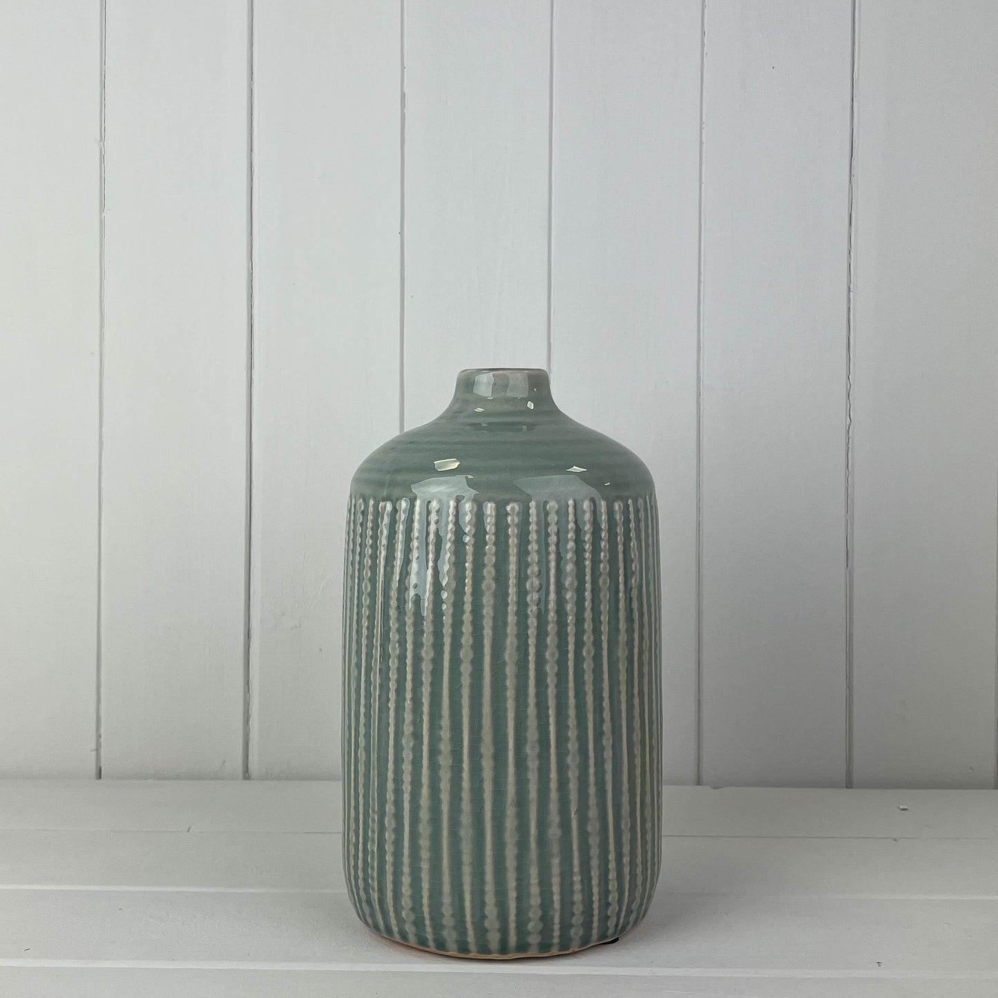 Ceramic Indented Flower Vase 19cm tall Josefina Online