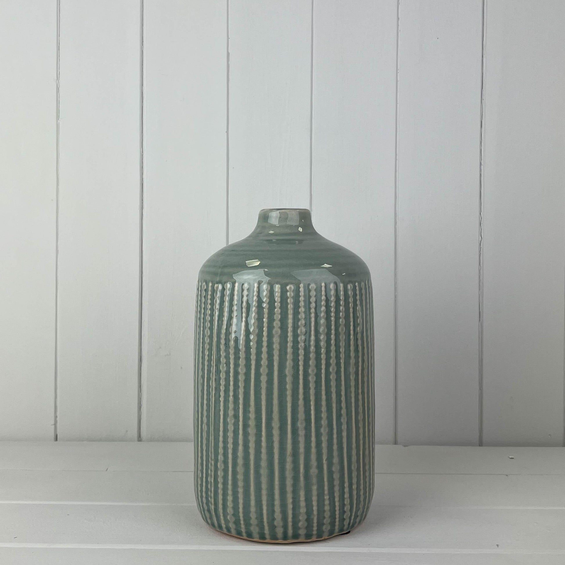 Ceramic Indented Flower Vase 19cm tall Josefina Online