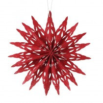 Red Kirigami Snowflake - Medium