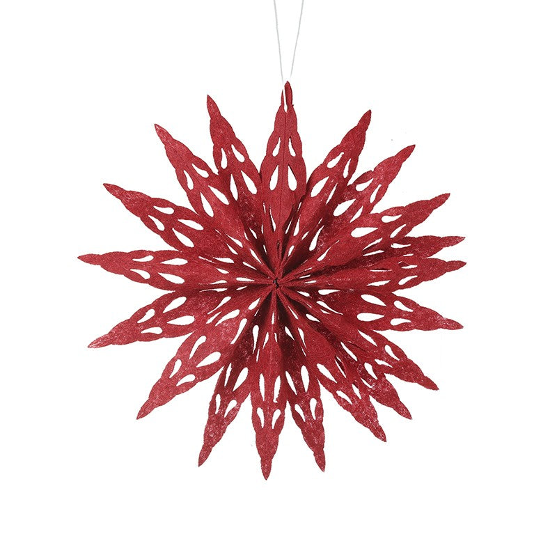 Red Kirigami Snowflake - Small