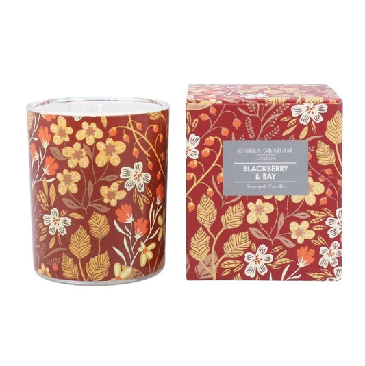 Burgundy Floral Scented Boxed Candle Pot