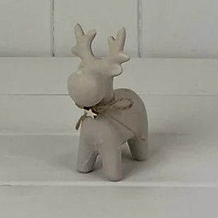 Sand Texture Effect Ceramic Reindeer Decoration (L8xD5.5 ...