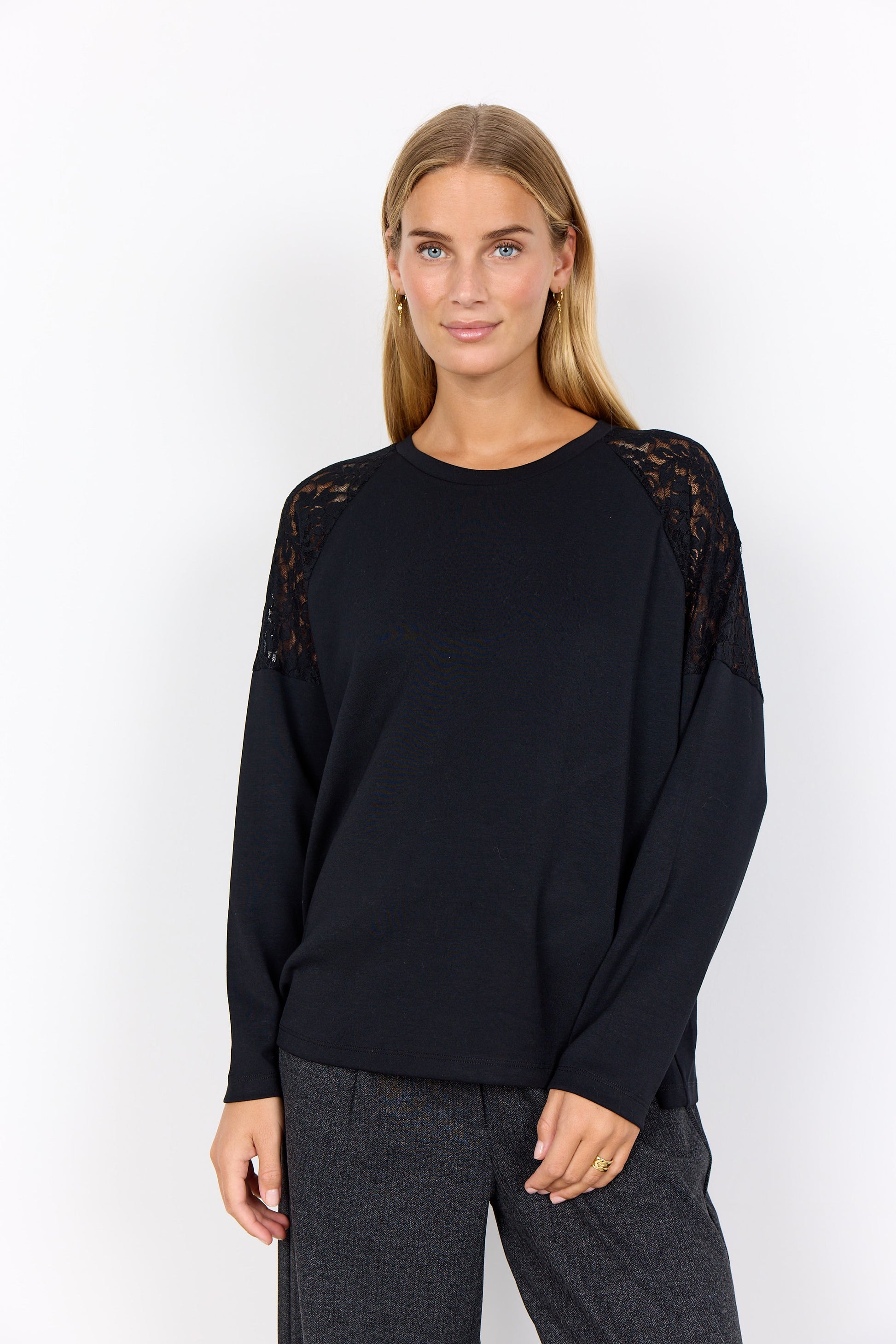 Black  Lace Sweatshirt Josefina Online