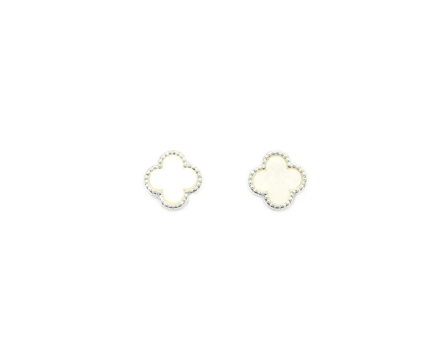 Clover White on Silver Earrings Josefina Online