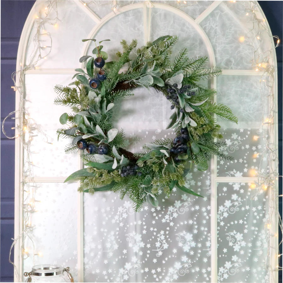 Winter Wreath with Blue