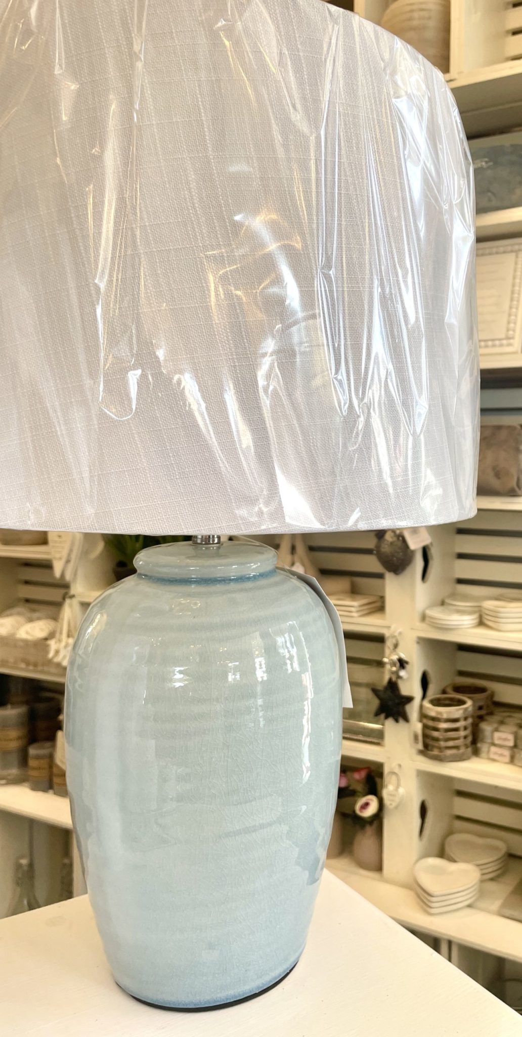 Pottery barn blue lamp deals