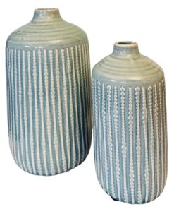 Green ceramic vase.